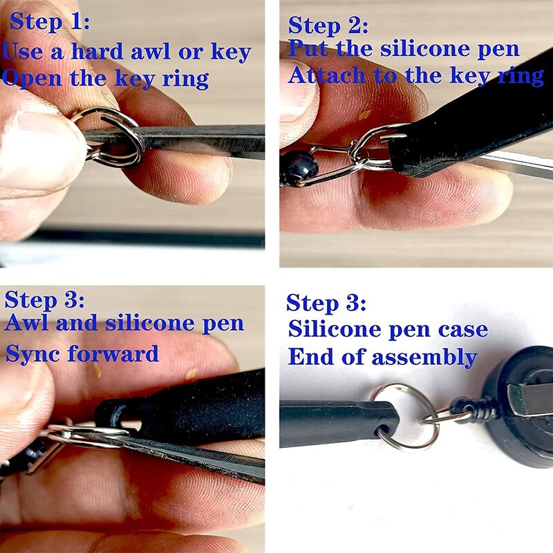 4 Pcs Elastic Silicone Retractable Pencil Holder, Duty Retractable Pull Pen for Woodwork, Bricklayer, Handicraft Maker