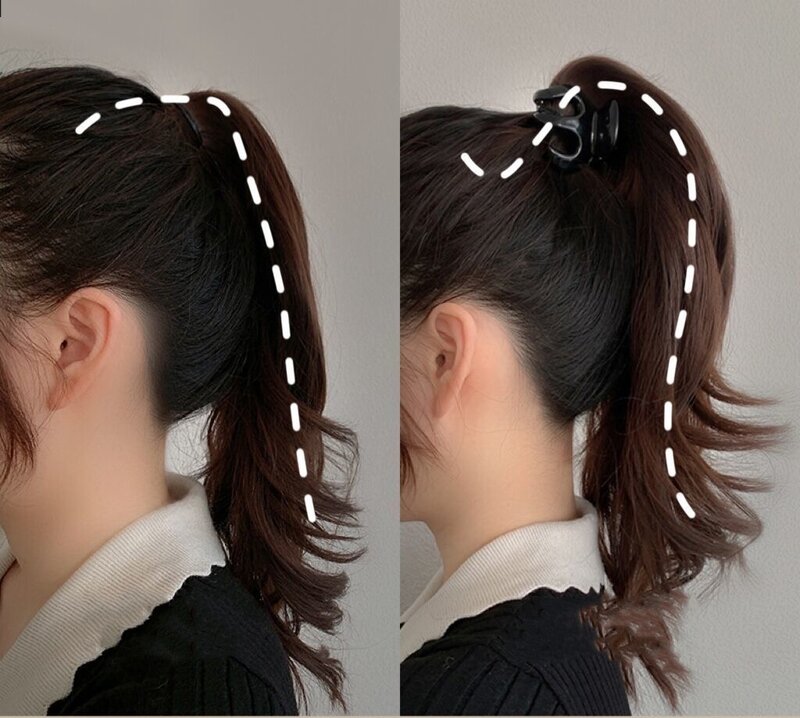2024 New Black Matte Clip High Ponytail Clip Hair Clip Elegant Simple Hair Claw Pumpkin Clip Girl Fashion Jewelry Accessories