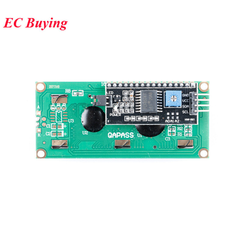 Lcd1602 1602 Lcd Module Blauw/Geel Groen Scherm 1602a Lcd Led Display Pcf 8574T Pcf8574 Iic I2c Interface 5V Voor Arduino