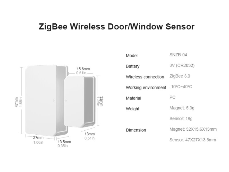 1-10 pz SONOFF Zigbee sensore porta SONOFF SNZB-04 allarme di sicurezza per eWelink SONOFF ZBBridge richiesto lavoro con Alexa Google Home