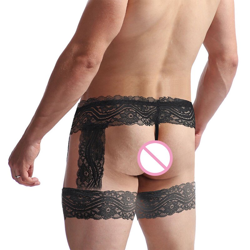 Seksowna bielizna męska koronkowe stringi uwydatnić etui majtki Bikini kalesony Jiockstrap przez gejowskie erotyczne podkoszulki