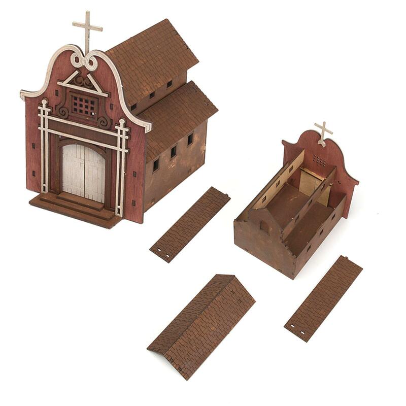 1:72 Maßstab Architektur Modell Holzhaus Modell 3D Holz Puzzle Handwerk einzigartige Gebäude DIY Kits für Geschenk Erwachsene Kinder