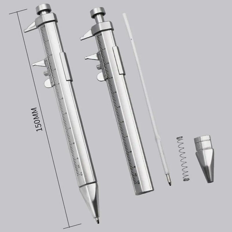 Vernier Caliper Tipo Caneta Esferográfica, Multifunções 0.5mm Gel Ink Roller Ball Pen, Papelaria Ferramenta De Medição