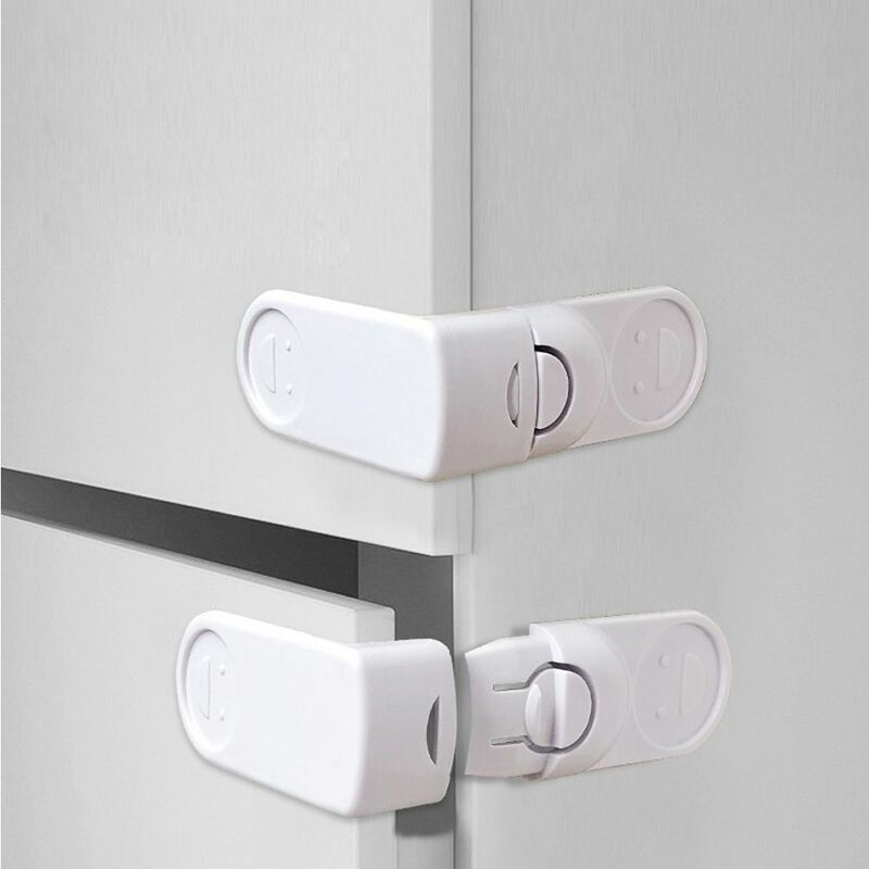 Universale Anti-pizzico acrilico ABS serratura ad angolo retto serratura di sicurezza domestica serratura del tappo della porta serratura di sicurezza del bambino serratura della porta dell'armadio