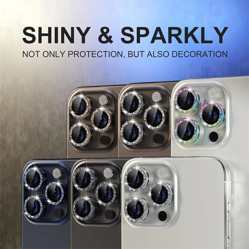 Kamera Objektivs chutz für iPhone 15 Pro Max 15 13 Mini 14 12 Pro Max Diamant Metall Schutz glas für iPhone 14 15 Plus Objektiv