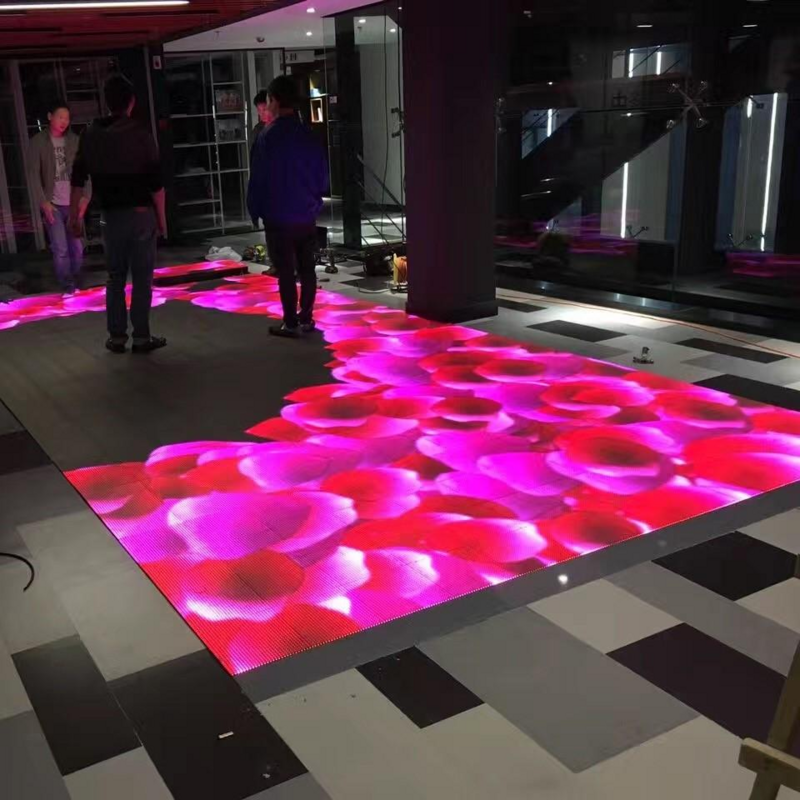 Shenzhen Full Color LED Display Indoor Dance Floor Floor Tile Screen P3.91 500x1000 Touch Screen Can Be Used For Rental