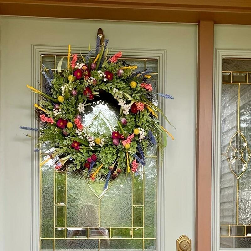 พวงหรีดประตูประดิษฐ์สำหรับตกแต่ง T3P6แต่งงานพวงหรีดดอกไม้สำหรับประตูหน้าบ้าน