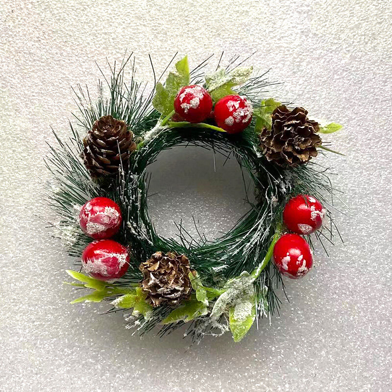 Mini couronne de Noël faite à la main bricolage, artisanat Él, décoration de vacances créative, haute qualité, nouveau, 1 pièce