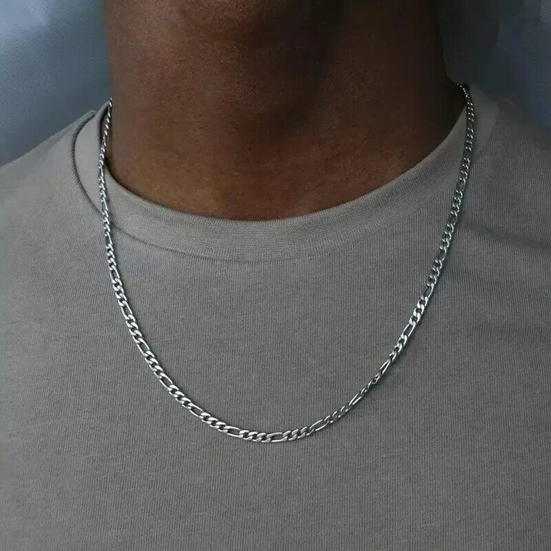 40-75cm 925 Silver 4mm Figaro Chain Necklace For Women Men Long Necklace Hip Hop Jewelry Gift