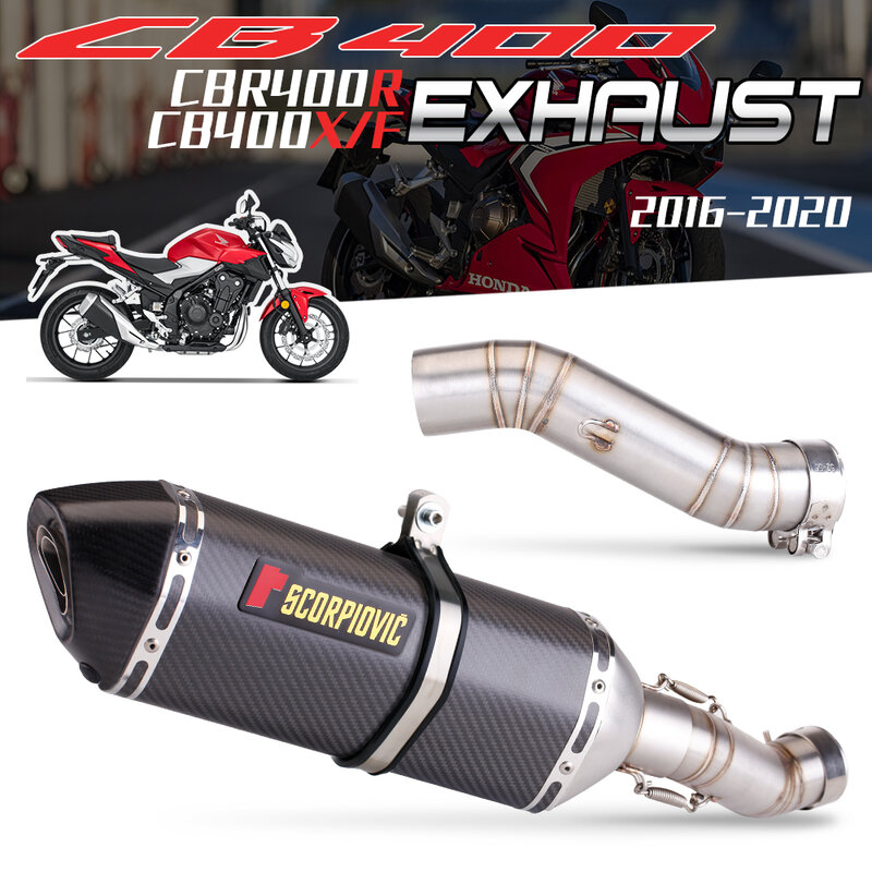Contato De Escape Da Motocicleta Middle Mid Tubo Conector, Sistemas De Escape Para HONDA 2012, 2013, 2014, 2015, CBR500R, CB500X, CBR400R, CB400X
