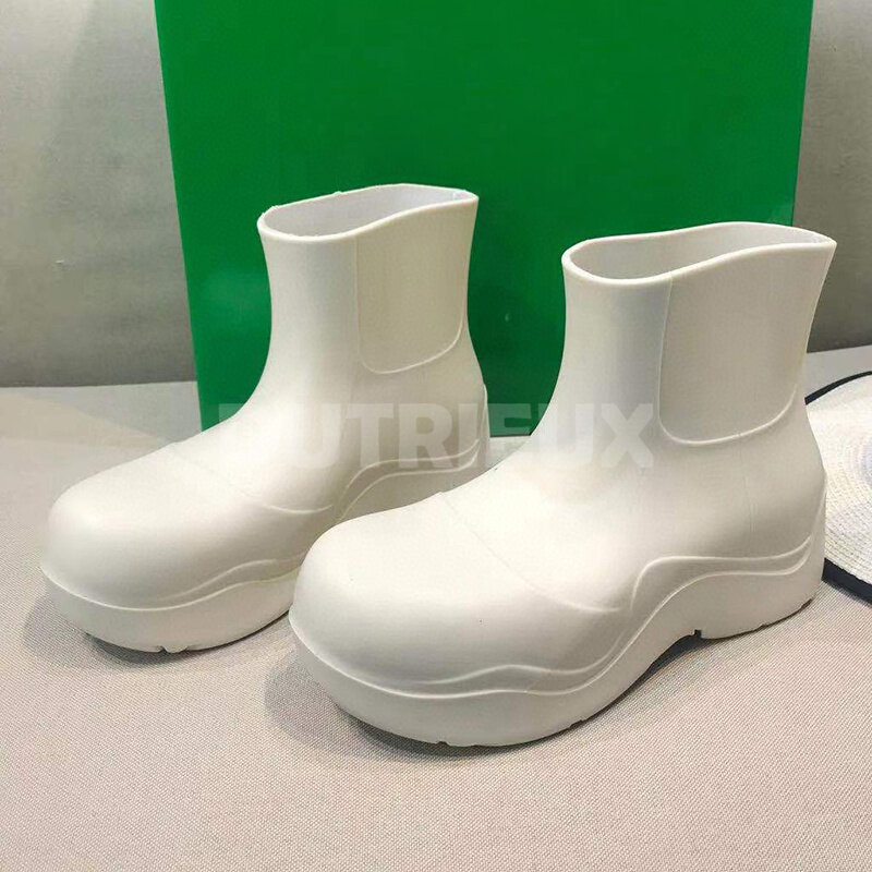 Female Rain Boot Spring Autumn New Thick Bottom Round Toe Solid Colors Upper Female Shoes Little Fresh Cute Short Boot