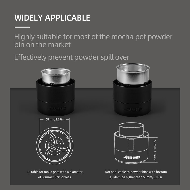 MHW-3BOMBER Moka Pot Koffie Distributeur Adaptieve Hoogte Mokka Koffie Distributie Leveler Tools Home Barista Accessoires