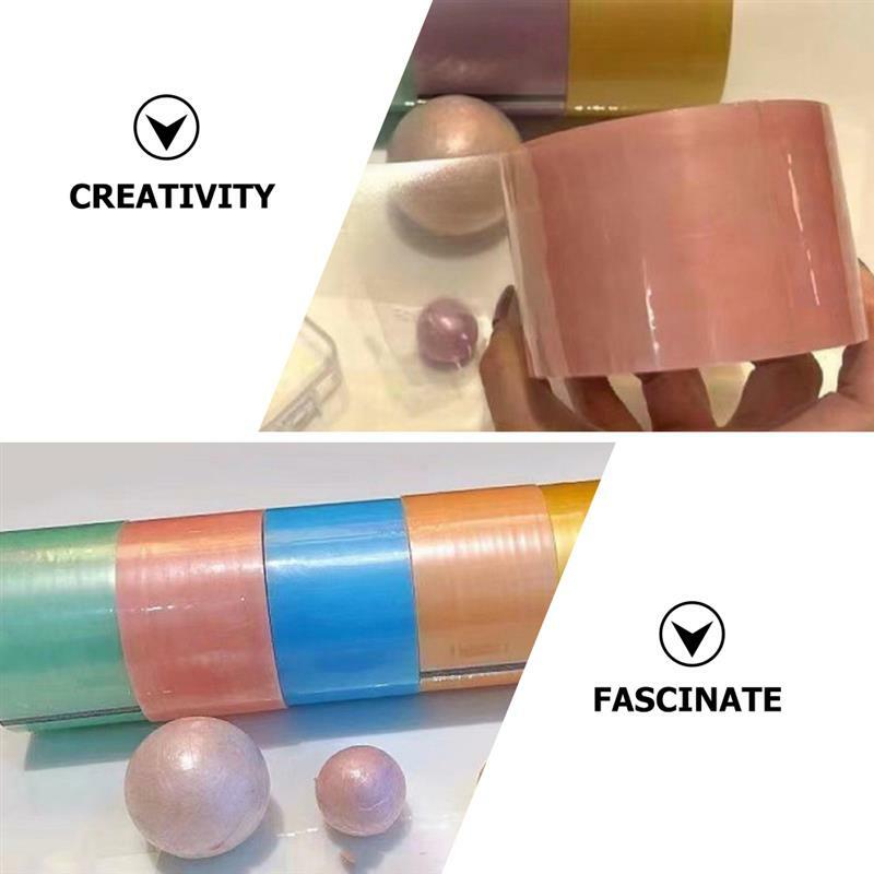 6 rotoli di nastri adesivi nastro adesivo a sfera colorato Stress rilassante nastro adesivo a sfera giocattolo forniture per l'insegnamento dell'ufficio