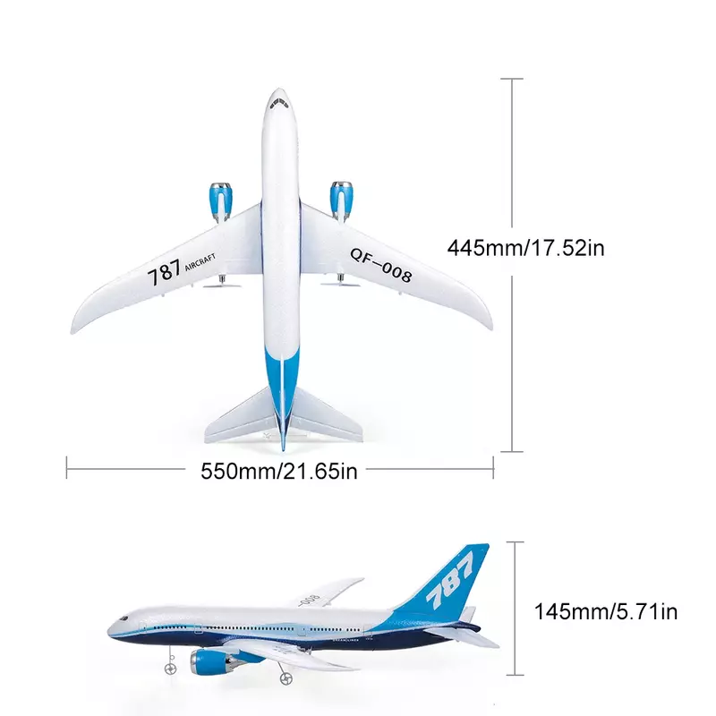 QF008 Boeing 787 Airplane Miniature Model Plane 3CH 2.4G Airplane Diecast Model Aviation Plane Collectible Toys for Boys