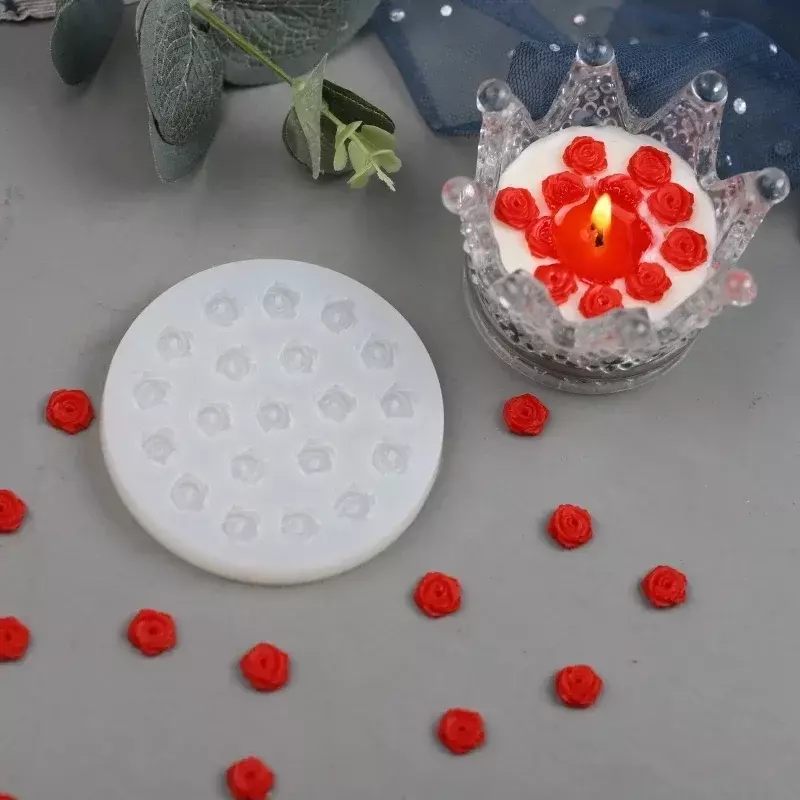 Mini Cherry Blossom แม่พิมพ์ DIY Baking ช็อกโกแลต Fondant ตกแต่งหน้าเค้กเครื่องมือ DIY เทียนตกแต่งแม่พิมพ์ซิลิโคนดอกกุหลาบ Handmade