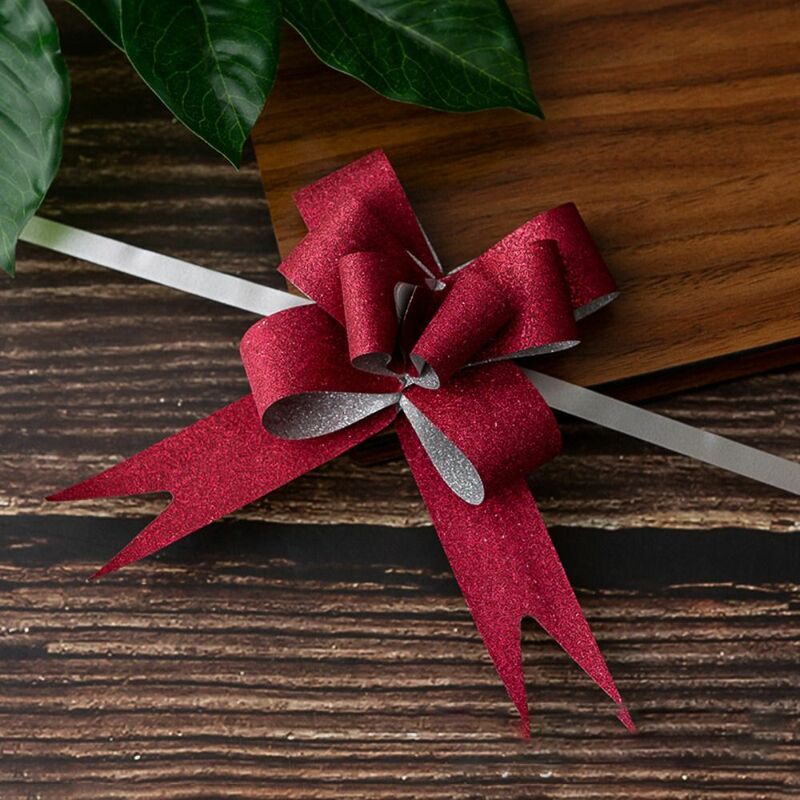 10 szt. Wstążki prezentowe owijki na kwiaty dekoracje na przyjęcie urodzinowe ślubne błyszczące kokarda do pociągnięcia wstążka z węzłem sznurki dla pakowanie prezentów