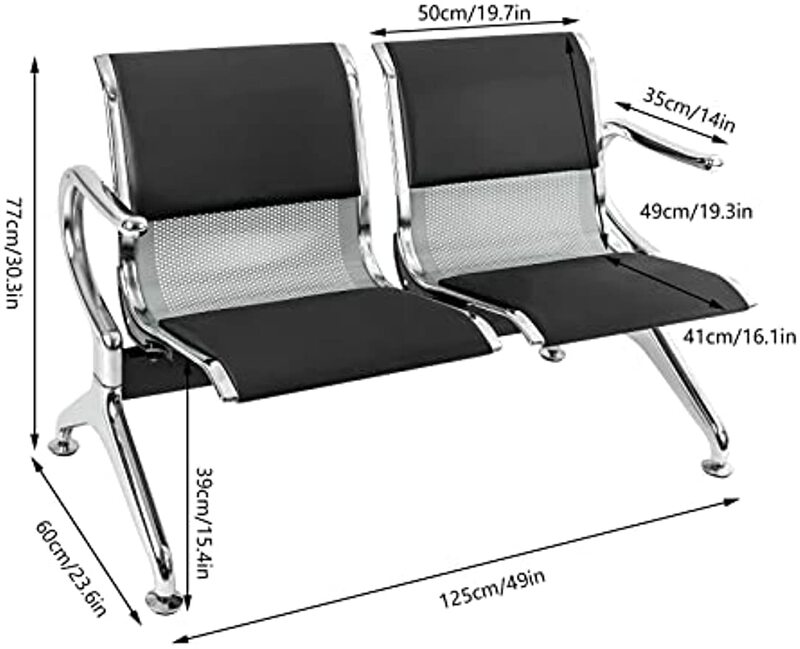 Panca della sedia della sala d'attesa-sedie della Reception degli ospiti per la conferenza della sala del barbiere del salone della banca dell'ospedale dell'aeroporto