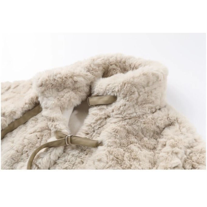 Sztuczna wełna jagnięca kurtka damska płaszcz 2023 jesień zima nowy Mao Mao płaszcz moda luźna ciepła gruba sztuczne futro (królik) Co