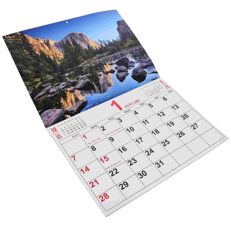 Portátil pendurado calendário para casa, paisagem foto, feriado chinês