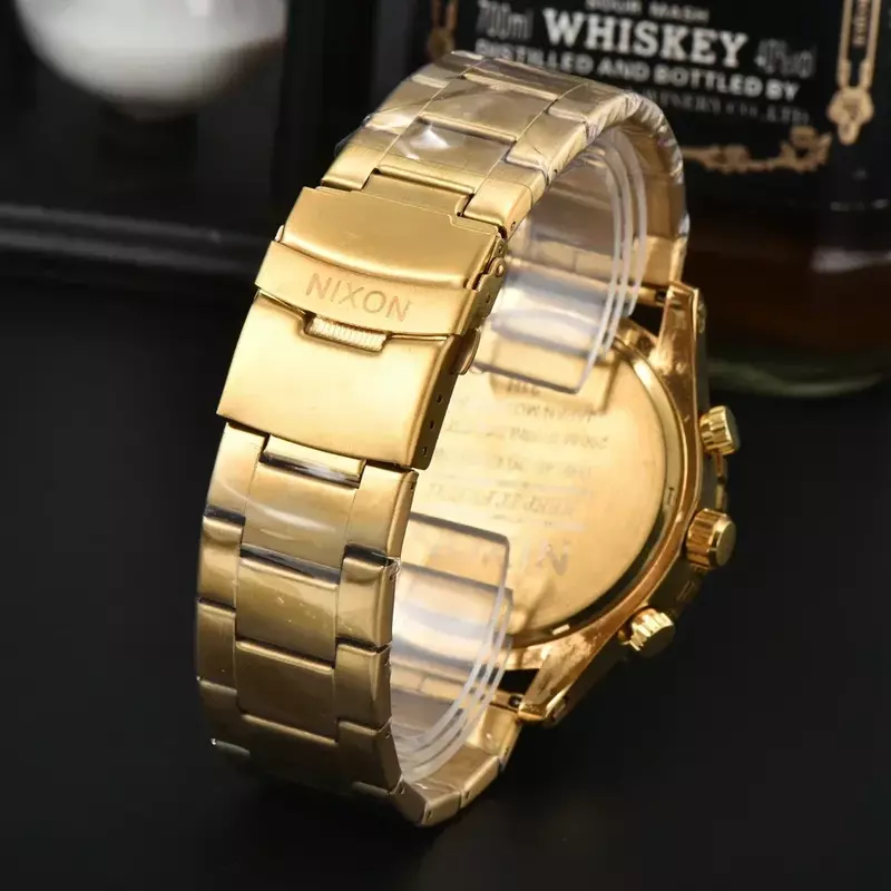 Reloj de pulsera deportivo para hombre, cronógrafo masculino de cuarzo, con fecha automática, de negocios, de lujo