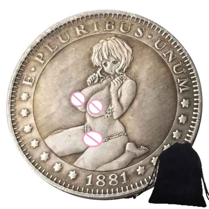 Роскошные 3D монеты с изображением свободного ангела, романтические карманные монеты на удачу, забавные монеты, памятные монеты на удачу + подарочный пакет