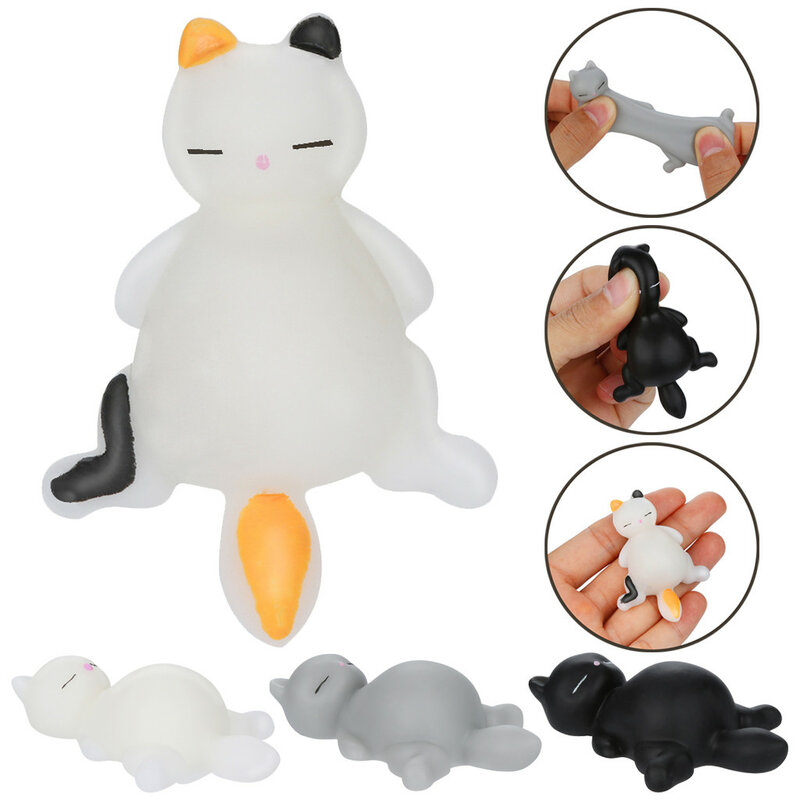 Engraçado Squishy Anti-Stress Fidget Brinquedos para Crianças, Engraçado, Kawaii, Gato Preguiçoso, Apaziguador do Stress, Presentes Kawaii