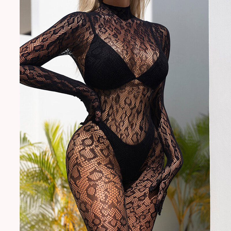 Leopard One Piece Underwear Pantyhose Corset Bodysuit Long Sleeves Non Open Crotch Sexy Lingerie For Women Roleplay Jumpsuit