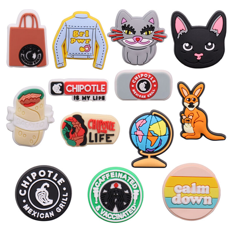 New Arrival 1pcs Shoe Charms Globe Kangaroo Cat Cool Badges Akcesoria PVC Buty dziecięce Klamra Fit Opaski na rękę Prezent urodzinowy