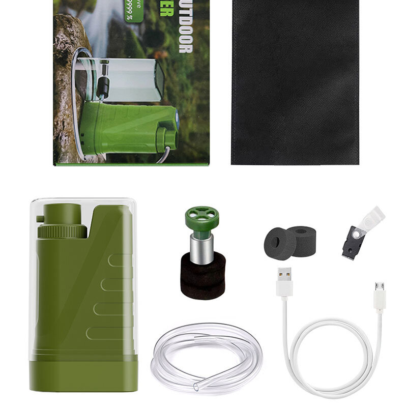 Outdoor Electric Water Filter Portable Charging Pump Water Dispenser with Hollow Fiber Ultrafiltration Membrane