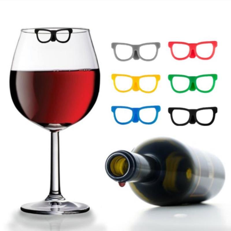 Marqueurs de verre à vin en forme de petit homme, étiquettes de charmes, pics à cocktail, marque de tasse de vin rouge, gel, 1 ensemble