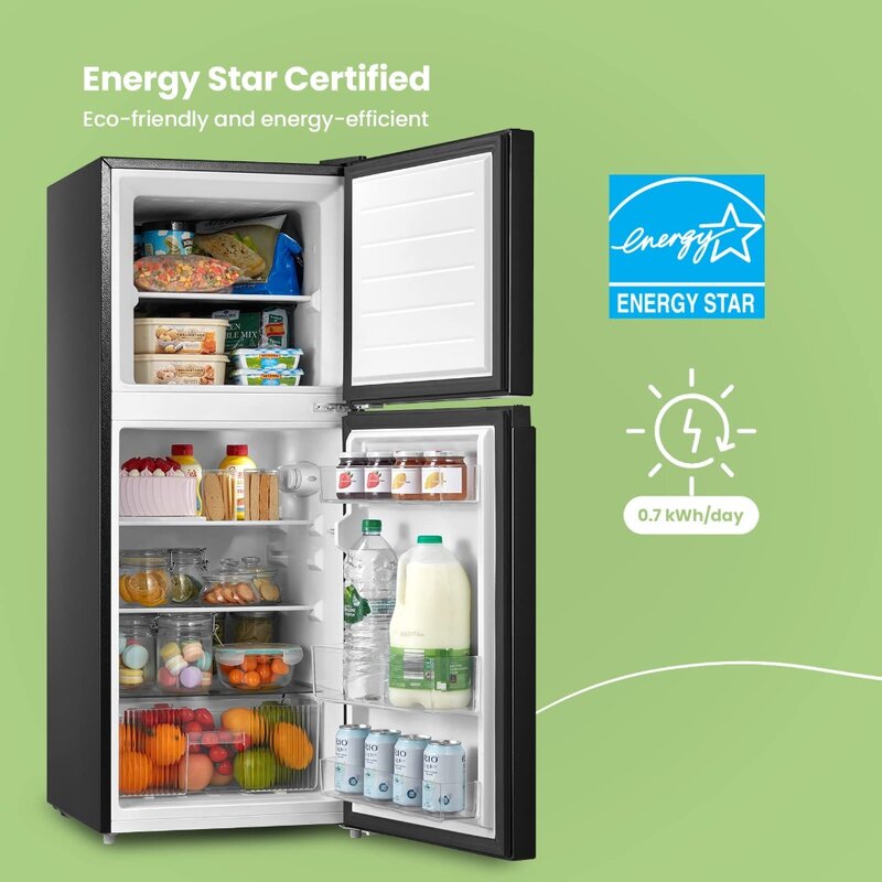 2023 New Mini Refrigerators, 4.5 Cu Ft Fridge with Freezer
