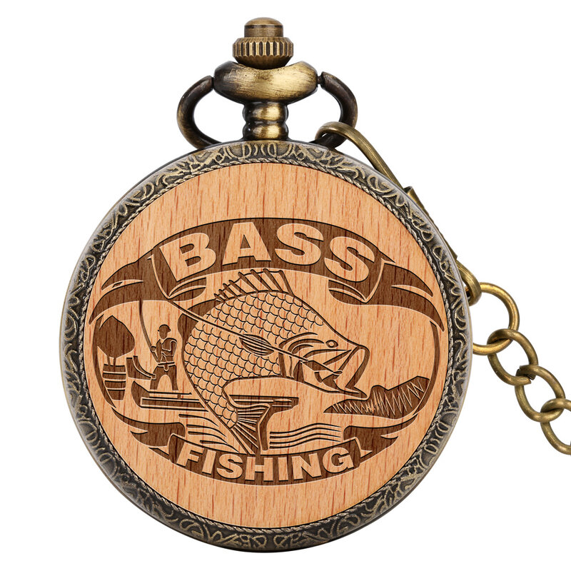 Lazer tema de pesca bolso relógio masculino pingente cintura corrente relógio premium movimento quartzo árabe numeral dial exclusivo collectibles