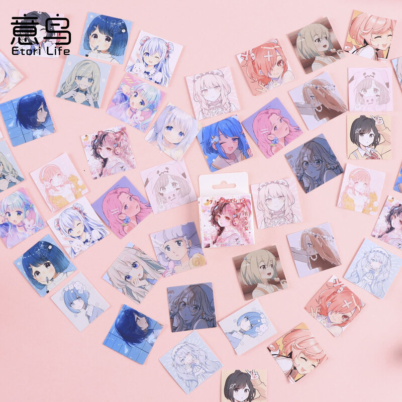 46 Pcs Kawaii Washi Scrapbooking Stickers Japanese Style Girl Sticker Decals For Journaling Scrapbook Kid Diy Arts Crafts Album