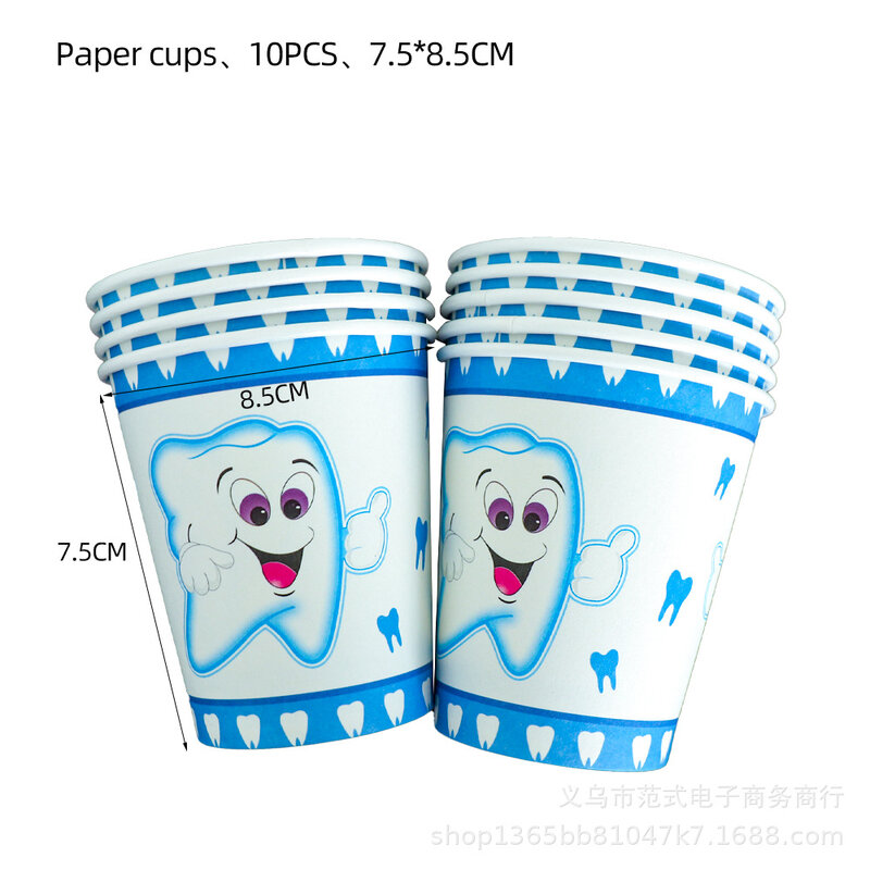 Blauwe Jongen Mijn Eerste Tand Thema Feest Decoratie Servies Papier Cup Bord Baby Shower Kids 1 Jaar Verjaardag Feestartikelen
