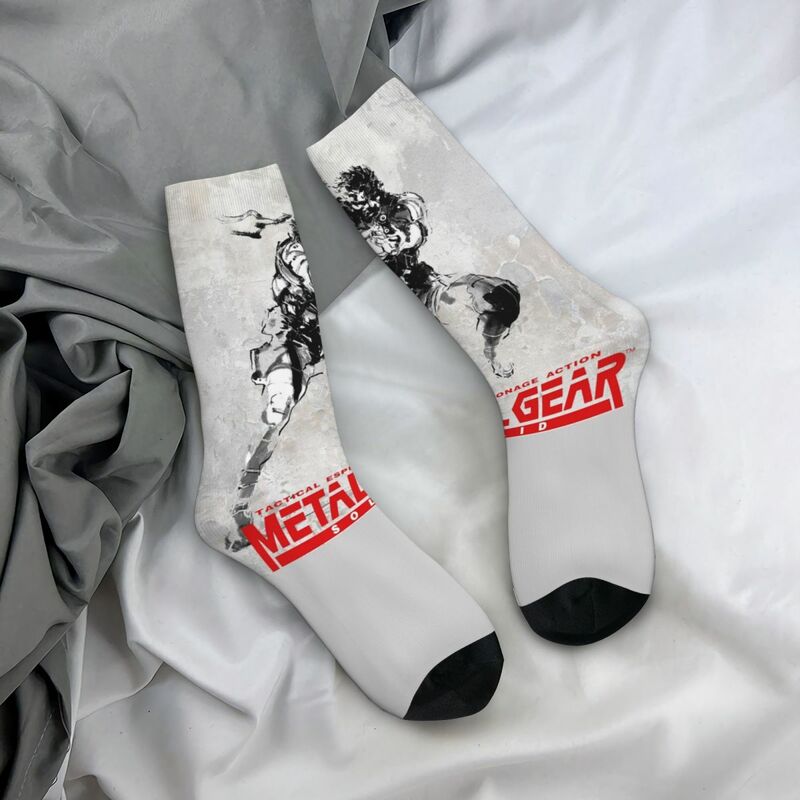 Metall Ausrüstung solide MGS Action Adventure Spiel Socken Zubehör für Männer Frauen drucken Socken niedlichen Geburtstags geschenk
