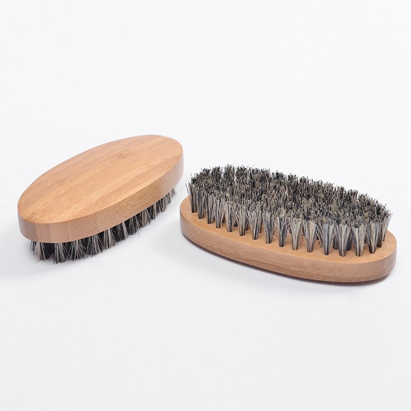 Naturalne włosie dzika szczotka z włosia dla mężczyzn bambusowy masaż twarzy, który działa cuda, aby czesać brody i wąsy Drop Shipping