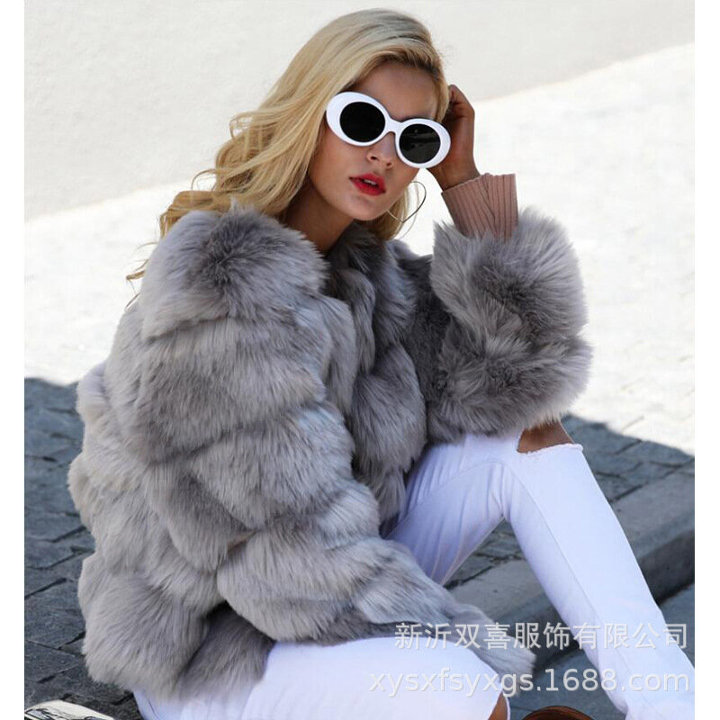 Abrigo corto de piel sintética para mujer, abrigo holgado de color liso, Estilo Vintage, elegante, moda de invierno, 2024