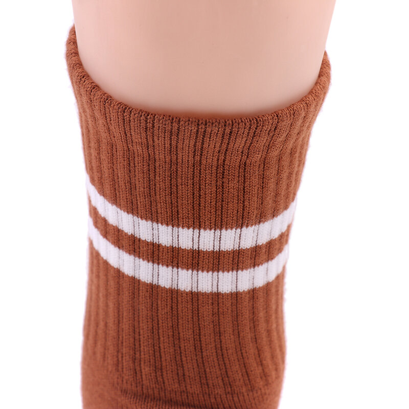 Cotton Breathable Mid-calf Yoga Socks Solid Color Striped Anti-slip Sports Socks Pilates Socks Dance Fitness Training Socks