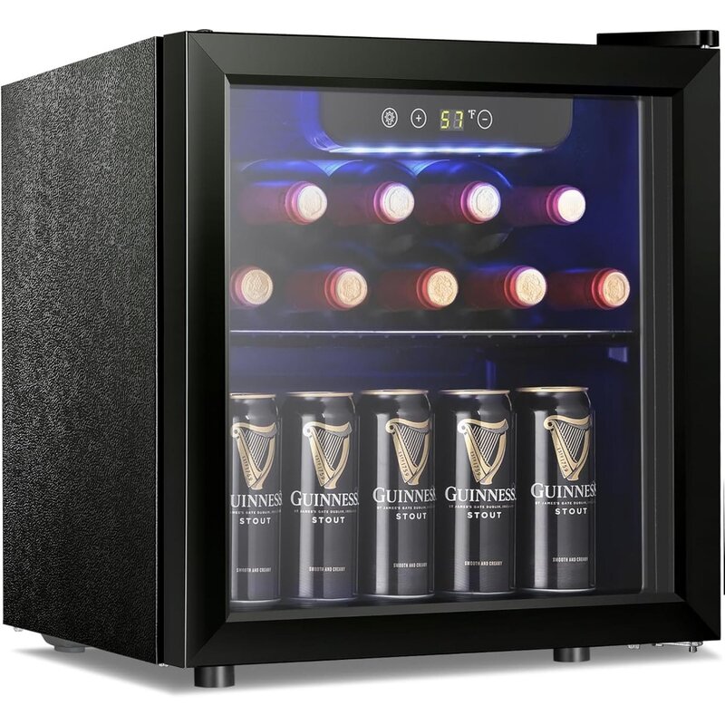 남극 스타 12 병 48 캔 와인 쿨러/캐비닛 음료 냉장고, 미니 냉장고, 1.3 cu.ft 블랙