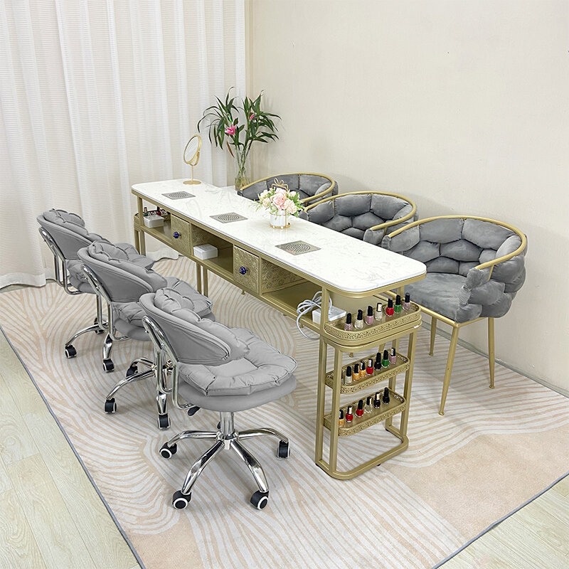 Nail Desk Cadeiras para Profissionais, Armazenamento Moderno, Nórdico Nail Table, Designer Art Table, Tavolo Per Unghie, Mobiliário de salão