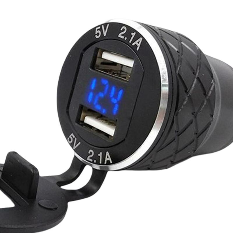 Plug:EU Dual USB LED Display Fast Charging USB Outlet USB Adapter Fit for Universal
