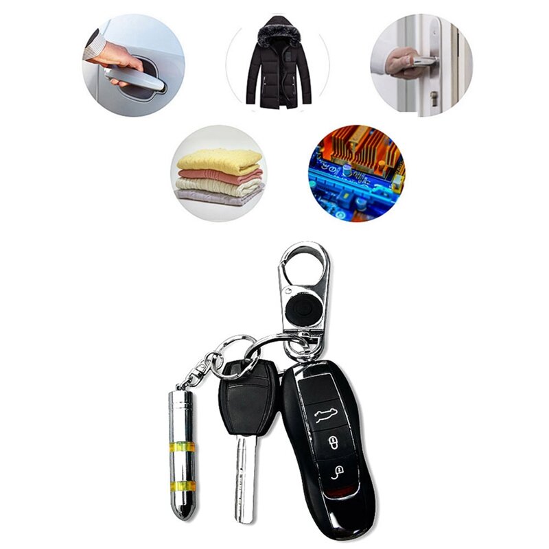 1Pcs Fashion High Voltage Anti-Static Keychain Car Static Body Eliminator Discharger Key Ring LED Emitter