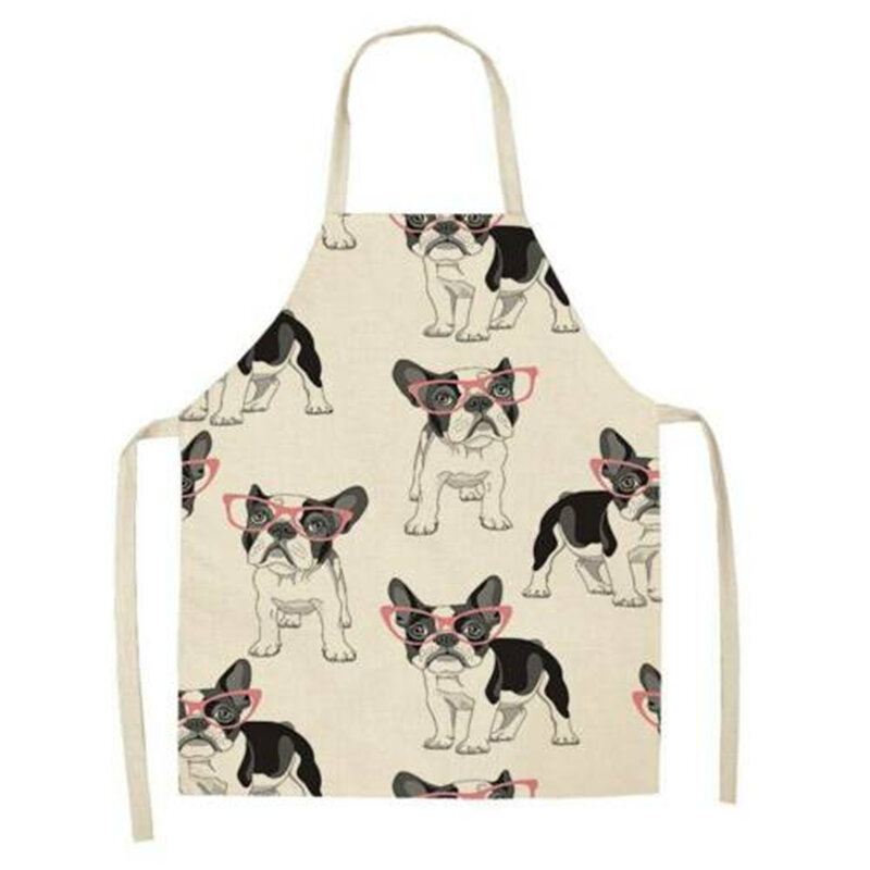 68 * 55cm cotton and linen creative animal dog apron kitchen supplies