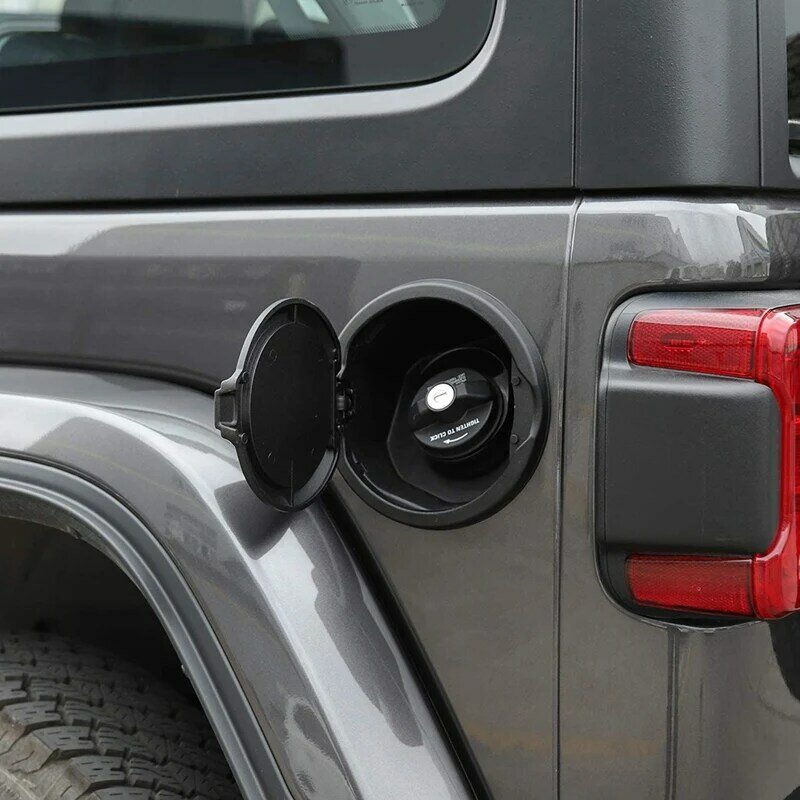 Gas Cap Cover Fuel Door For Jeep Wrangler JL JLU Unlimited 2-Door 4-Door 2018 2019 2020 2021 Black