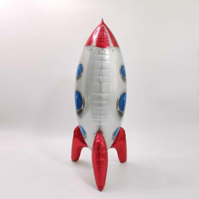 Kreatif 3D hadiah ulang tahun astronot aluminium Foil dekorasi pesta balon roket mainan anak
