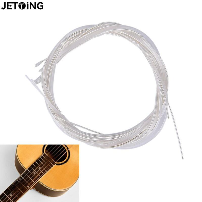 Conjunto de 6 cordas de violão de nylon com revestimento prata, super luz para instrumentos musicais acústicos, peças e acessórios