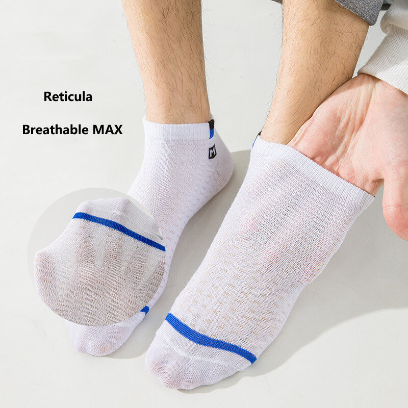 5/10 pairs Men's High Quality Short Socks Mesh Breathable Men's Socks Boat Socks Sports Versatile Socks Summer Casual Socks