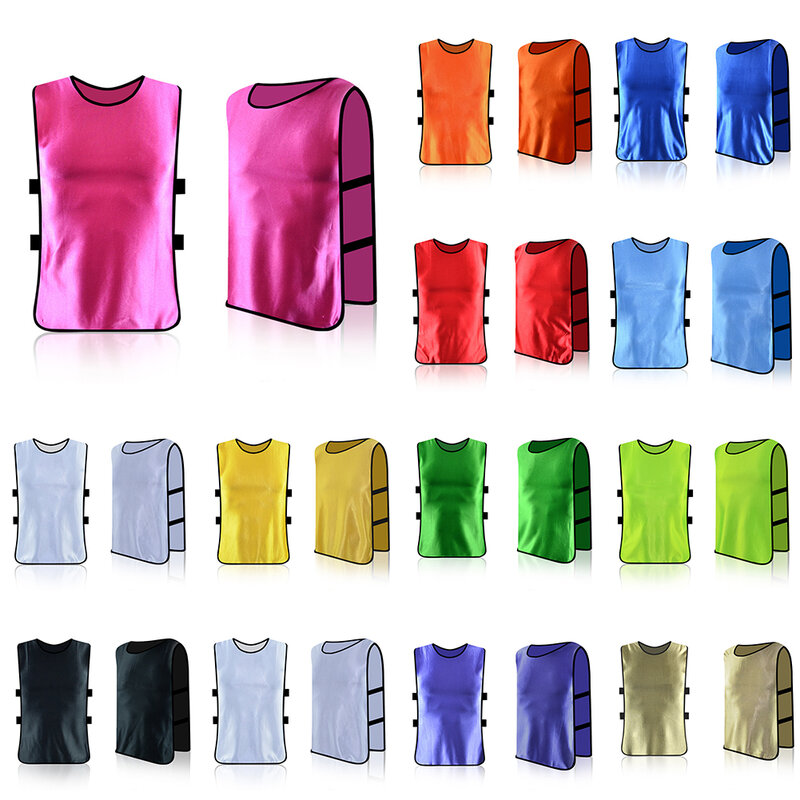 Soccer Football Rugby Training BIBS Vests, Loose Fitment Breathable Jerseys for Adults, Fast Drying Mesh Material