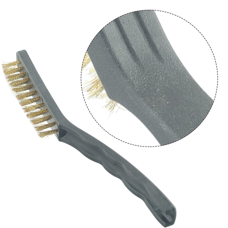Mini Wire Brush Brass Nylon And Steel Brushes Rust Remover Cleaning Polishing Grinder Hand Tool Accessories 98mm X 24mm