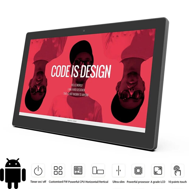 Display interattivo da 15.6 ", tablet industriale, chiosco intelligente, touch screen Android (opzionale), wifi, ethernet, Bluetooth